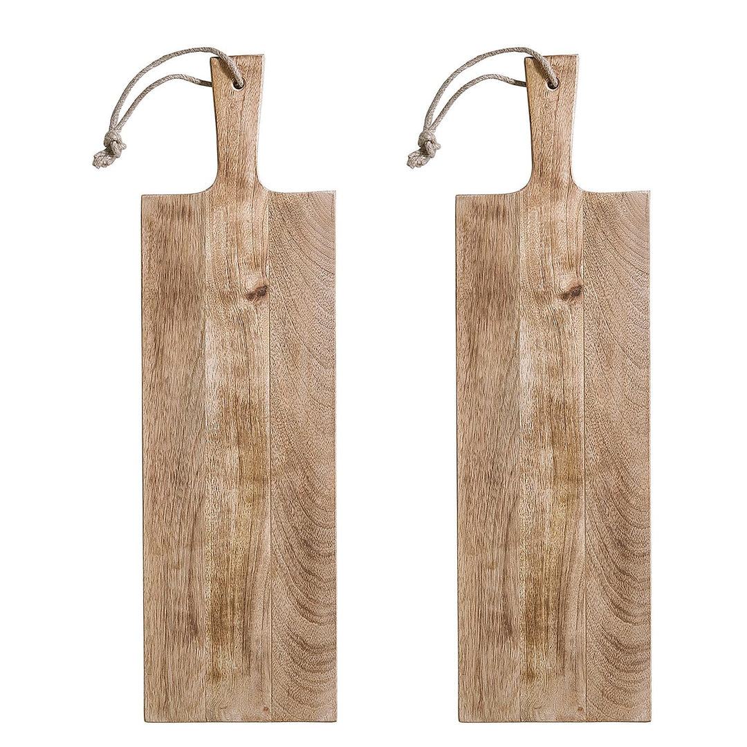 BUTLERS 2er Set Tapasbrett mit Griff LA Bodega (60 x 18cm) aus Mangoholz ideal als Schneide- und Ser