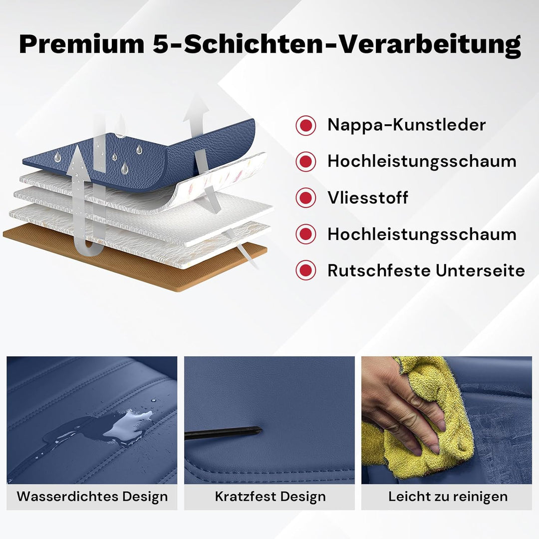 AutoSitzbezüge für Honda CRV 2004-2026, Nappa Leder Auto Sitzbezug 5 Stück, Wasserdichter Sitzschone