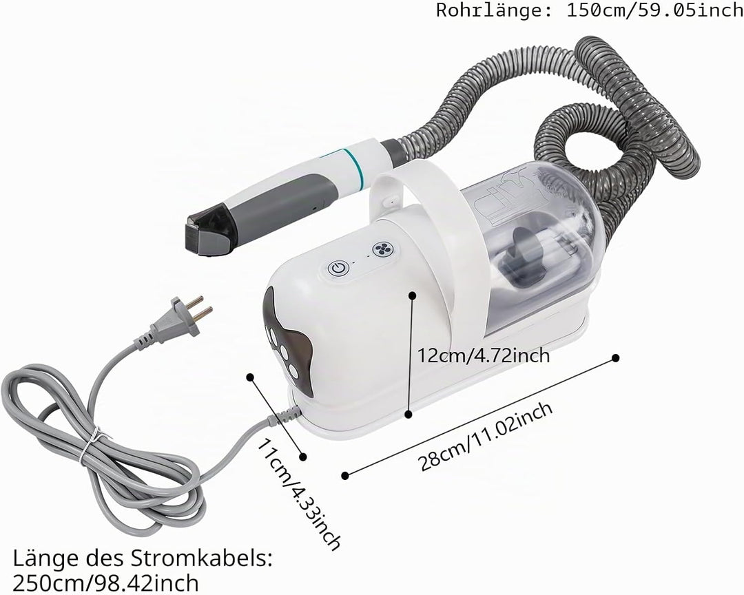 Hundeschermaschine mit Staubsauger, Hundebürste Tierhaarentferner, Profi Haustierpflegeset, Leise Sc