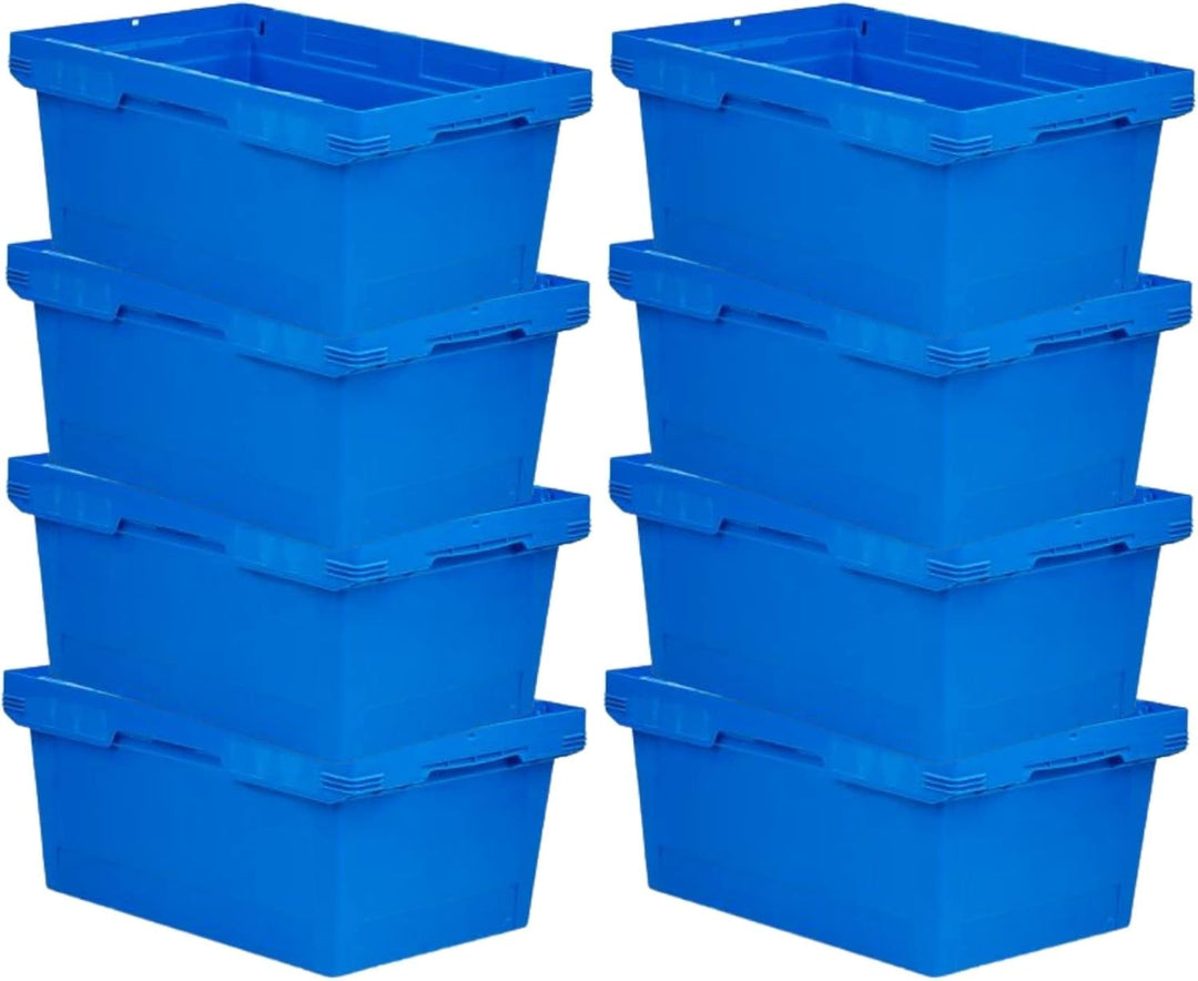 PROREGAL SuperSparSet 8x Conical Mehrweg-Stapelbehälter Blau | HxBxT 27,3x40x60cm | 47 Liter | Lager