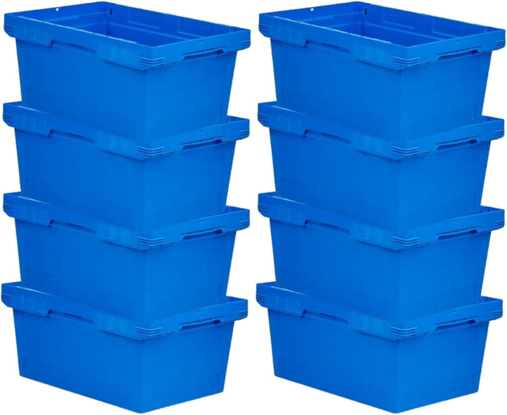PROREGAL SuperSparSet 8x Conical Mehrweg-Stapelbehälter Blau | HxBxT 27,3x40x60cm | 47 Liter | Lager