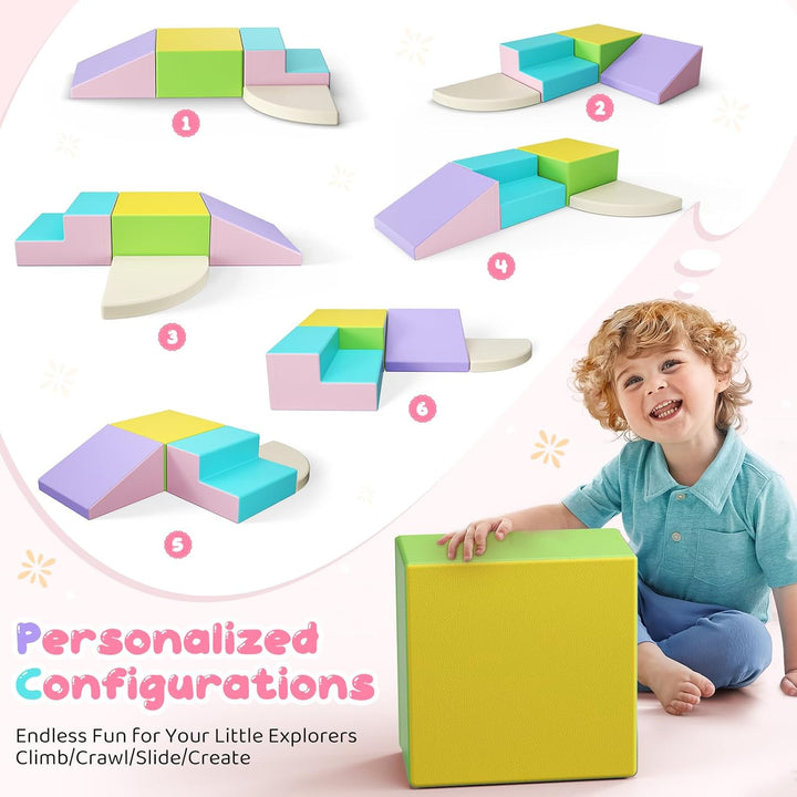 4p-Kletterblock-Set aus weichem Schaumstoff, Sicherheits-Upgrades für Baby-Kletterblöcke, rutschfest