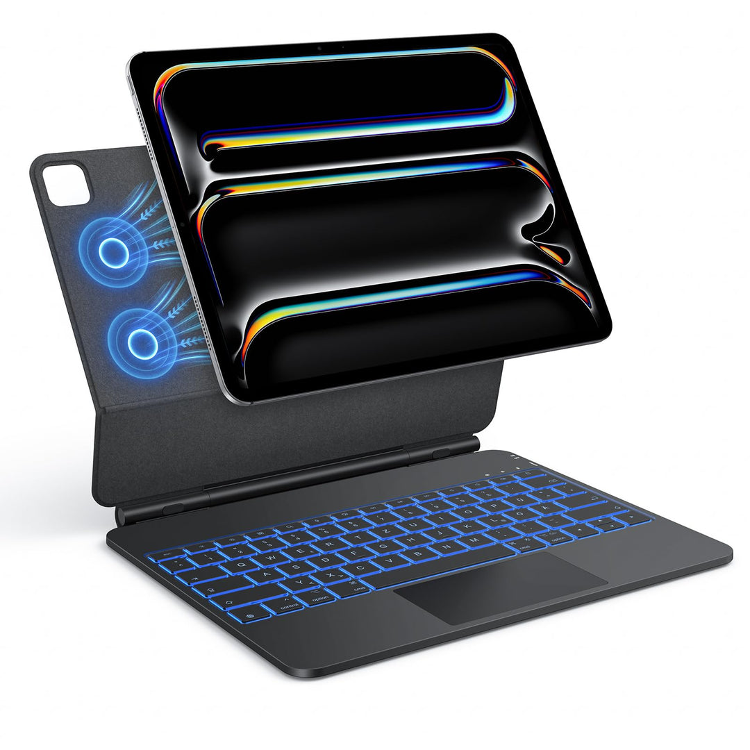 TECURS Tastatur Hülle für iPad Pro 13 Zoll (M5/M4, 2025/2024), Magic Keyboard für iPad Pro 13 mit Tr