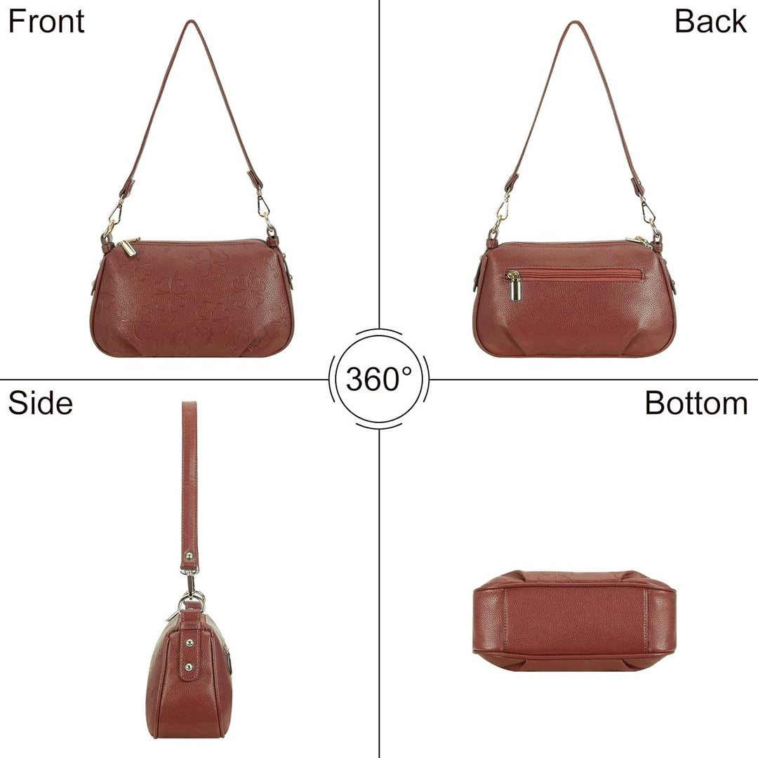 HAWEE Damen Handy Umhängetasche Leder Klein Crossbody Schultertasche mit Verstellbar Abnehmbar Schul