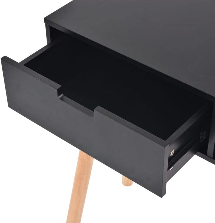 vidaXL Pinienholz Massiv Konsolentisch Schreibtisch Tisch Konsole Ablagetisch Schwarz, Schwarz