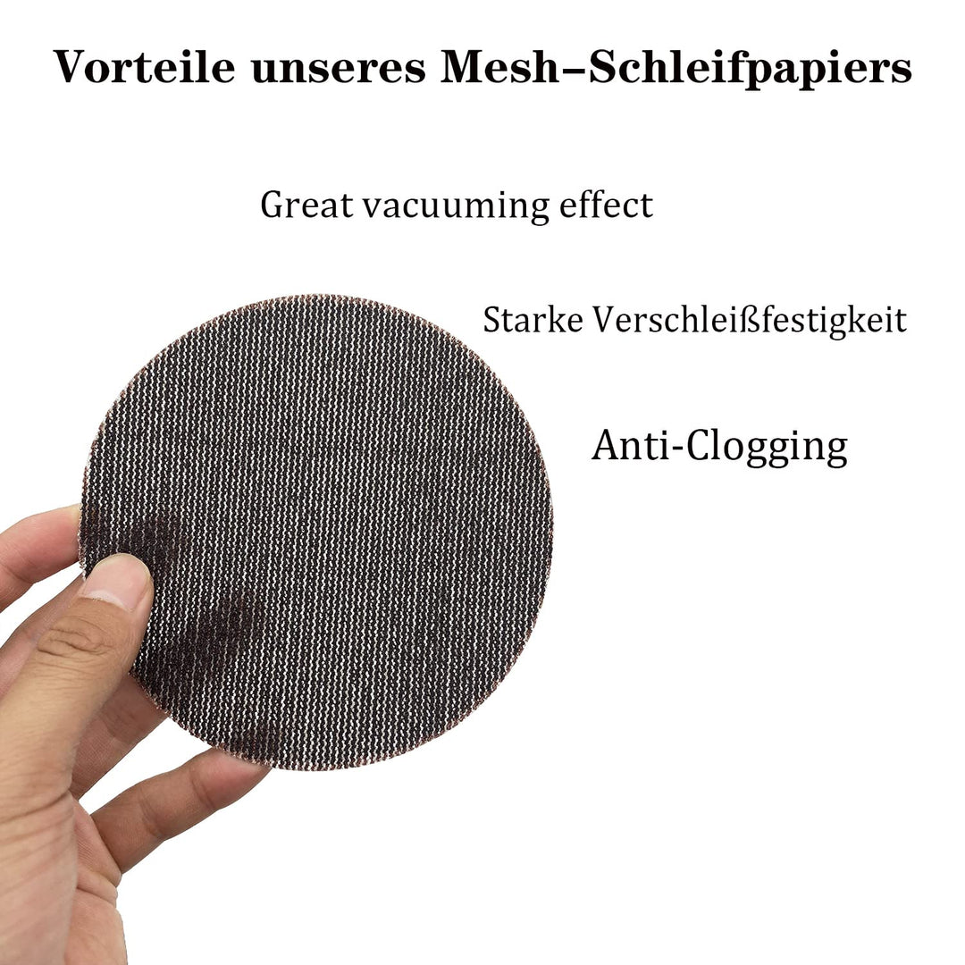 Schleifgitter Klett Netz-Schleifscheiben 125mm 20 Stück 400 Körnung staubfreien Schleifen Schleifpap