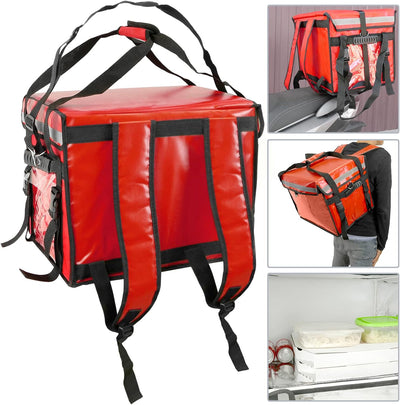 CityBAG - Isothermer Rucksack 45 x 35 x 33 cm rot für Grillabende und Lieferung von Lebensmittelbest