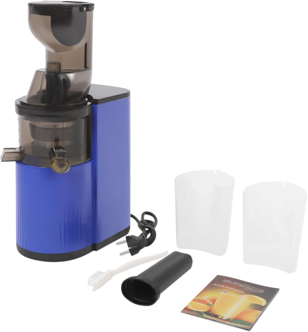 Entsafter Obst und Gemüseentsafter, Slow Juicer mit Tresterbehälter | schonende Entsaftung, verstopf