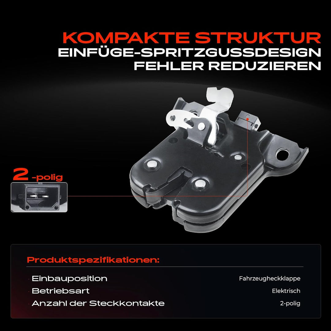 Frankberg 1x Heckklappenschloss Kompatibel mit A3 8P1 Alle Motoren Schrägheck 2003-2012 Replace# 8P3