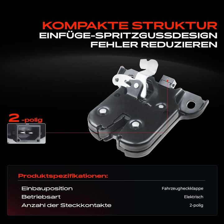 Frankberg 1x Heckklappenschloss Kompatibel mit A3 8P1 Alle Motoren Schrägheck 2003-2012 Replace# 8P3