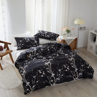 OLDBIAO Bettwäsche 135x200 cm 2 teilig Set, Schwarz Mikrofaser Bettbezug 135x200cm Kissenbezug 80x80