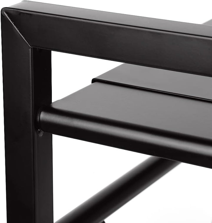 Teleskop-Küchenorganizer aus Edelstahl, Küchenregal mit 3 Haken, Verstellbereich 40-65cm (Schwarz),