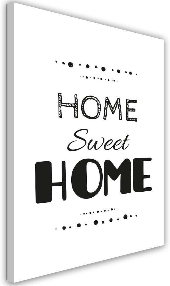 Feeby Frames, Leinwandbild, Bilder, Wand Bild, Wandbilder, Kunstdruck 80x120cm, HOME SWEET HOME, BES
