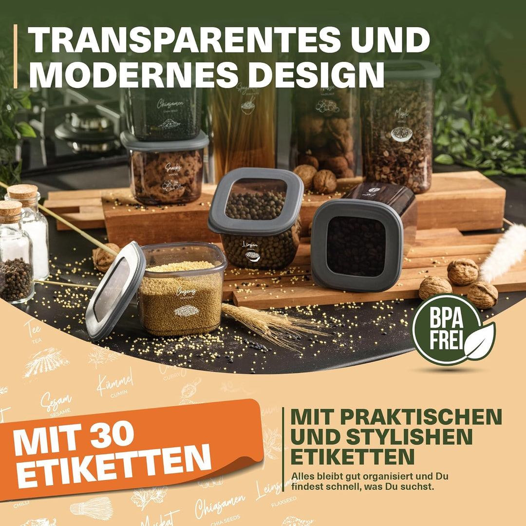 Viwares Vorratsdosen mit Deckel Luftdicht| 12er Vorratsbehälter Set | BPA-FREI | Zur Müsli Mehl und
