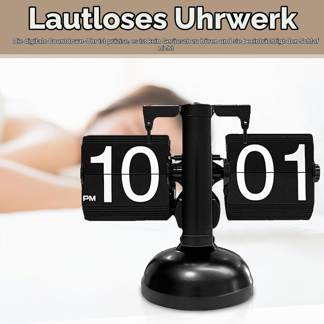 Cyrank Flip Clock, Retro Digital Flip Down Clock Retro Vintage Design Auto Flip Clock Schreibtisch U