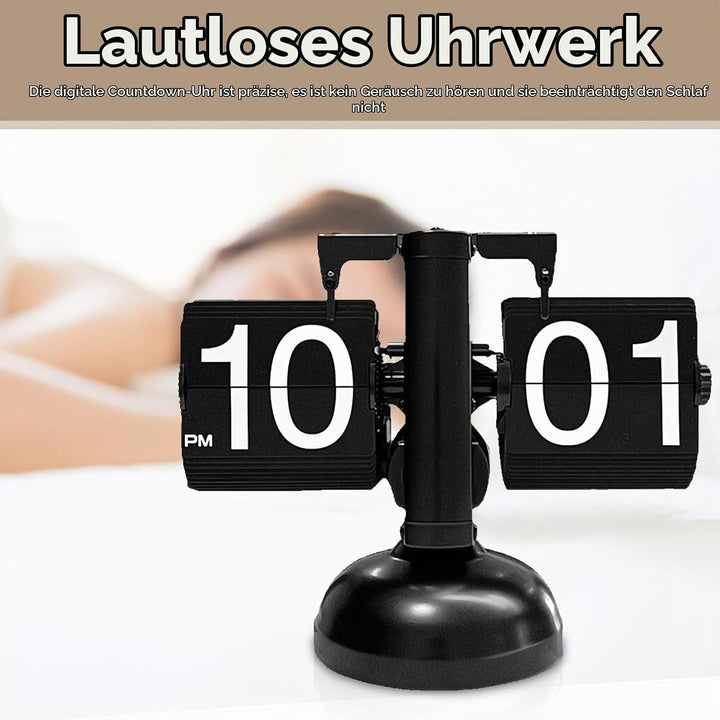 Cyrank Flip Clock, Retro Digital Flip Down Clock Retro Vintage Design Auto Flip Clock Schreibtisch U