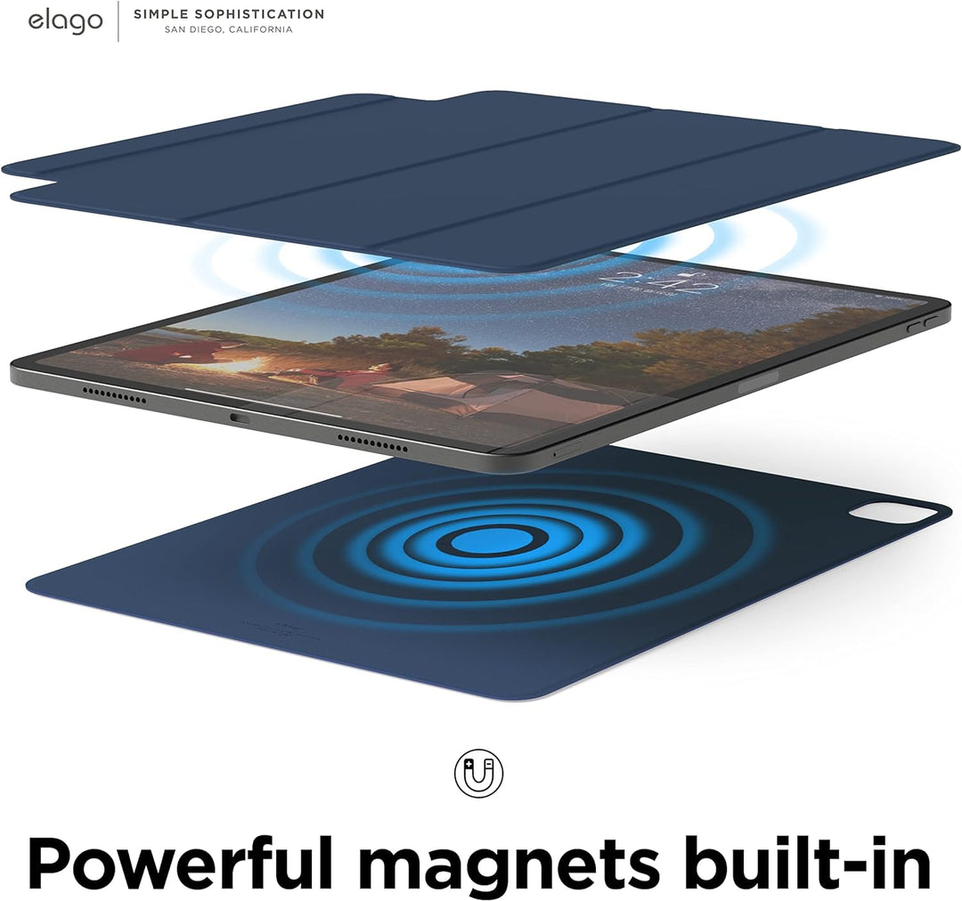 elago Magnetisches Folio Hülle Kompatibel mit iPad Pro 12.9" 6., 5., 4. Gen - Rückwand kann an Metal