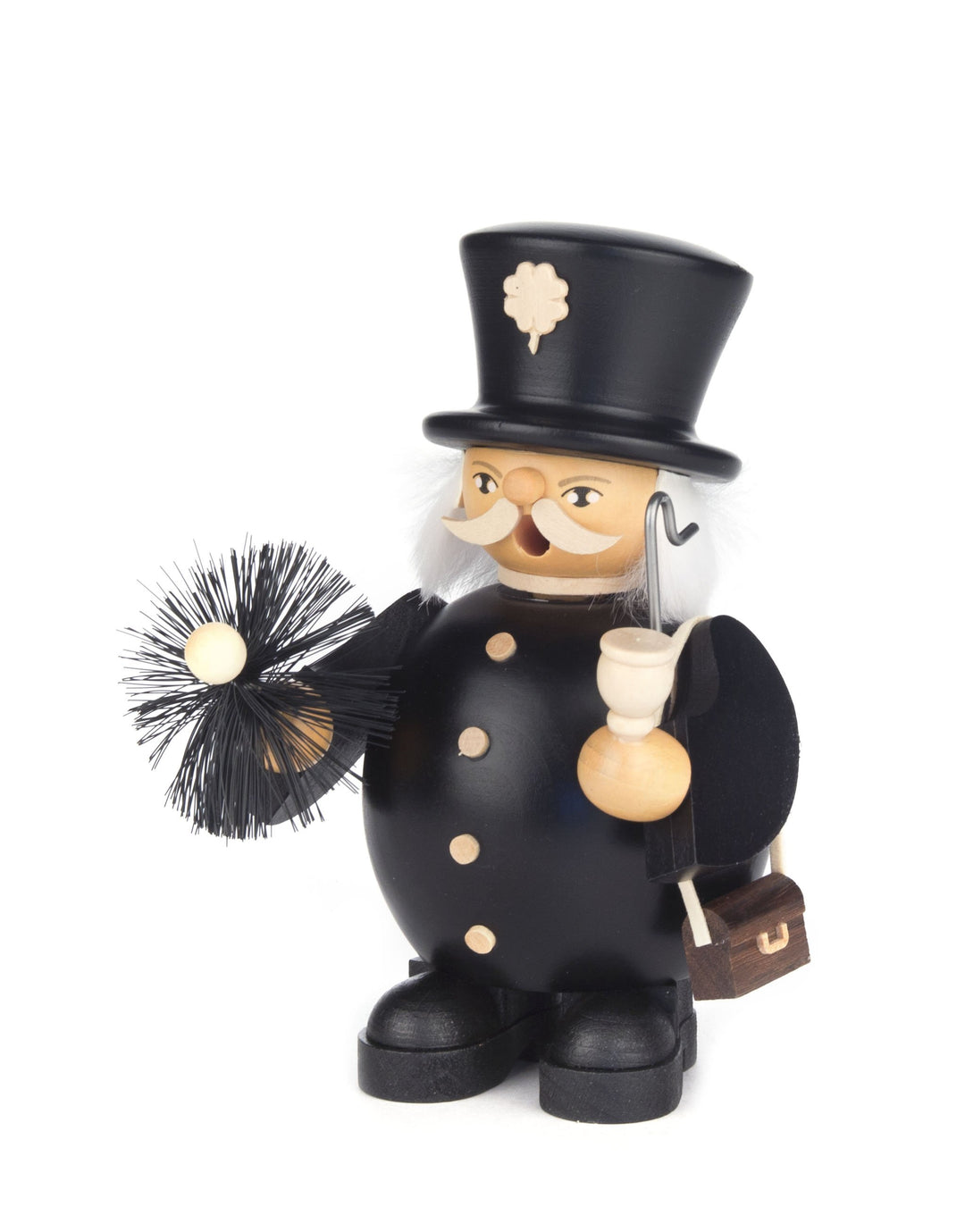 Räuchermann Schornsteinfeger schwarz von DREGENO SEIFFEN 22 cm – Original erzgebirgische Handarbeit,