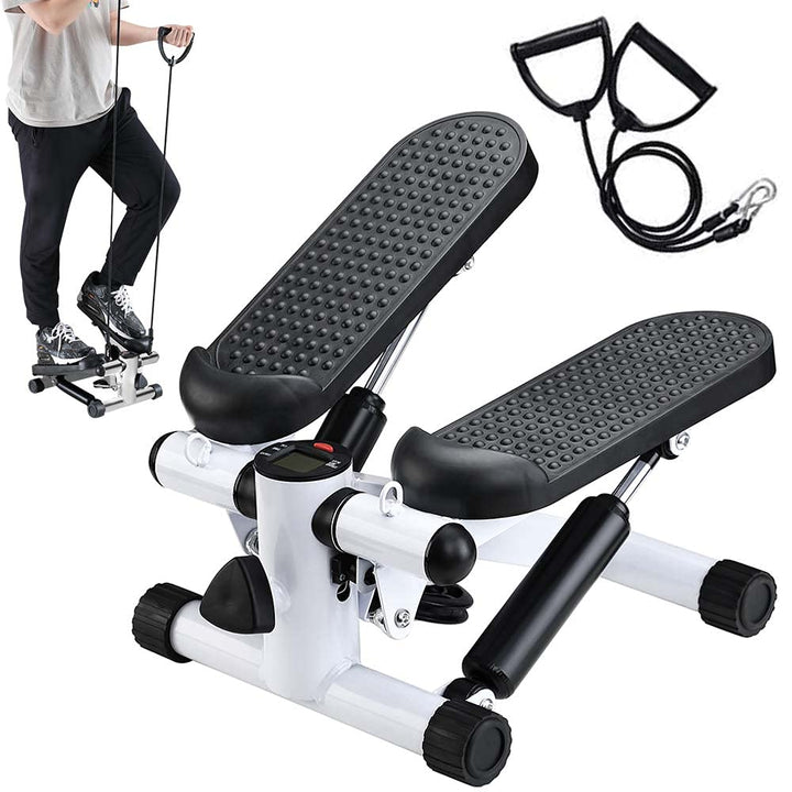 BAKAJI Stepper Training Fitness Cardio Beine Bauch Hüfte mit LCD-Display Kalorien Zeit und elastisch