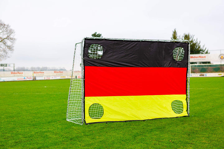 Fussballtor 3 x 2m aus Stahl von POWERSHOT®, Mit Klicksystem und Zubehör - Torwand wählbar Mit Torwa