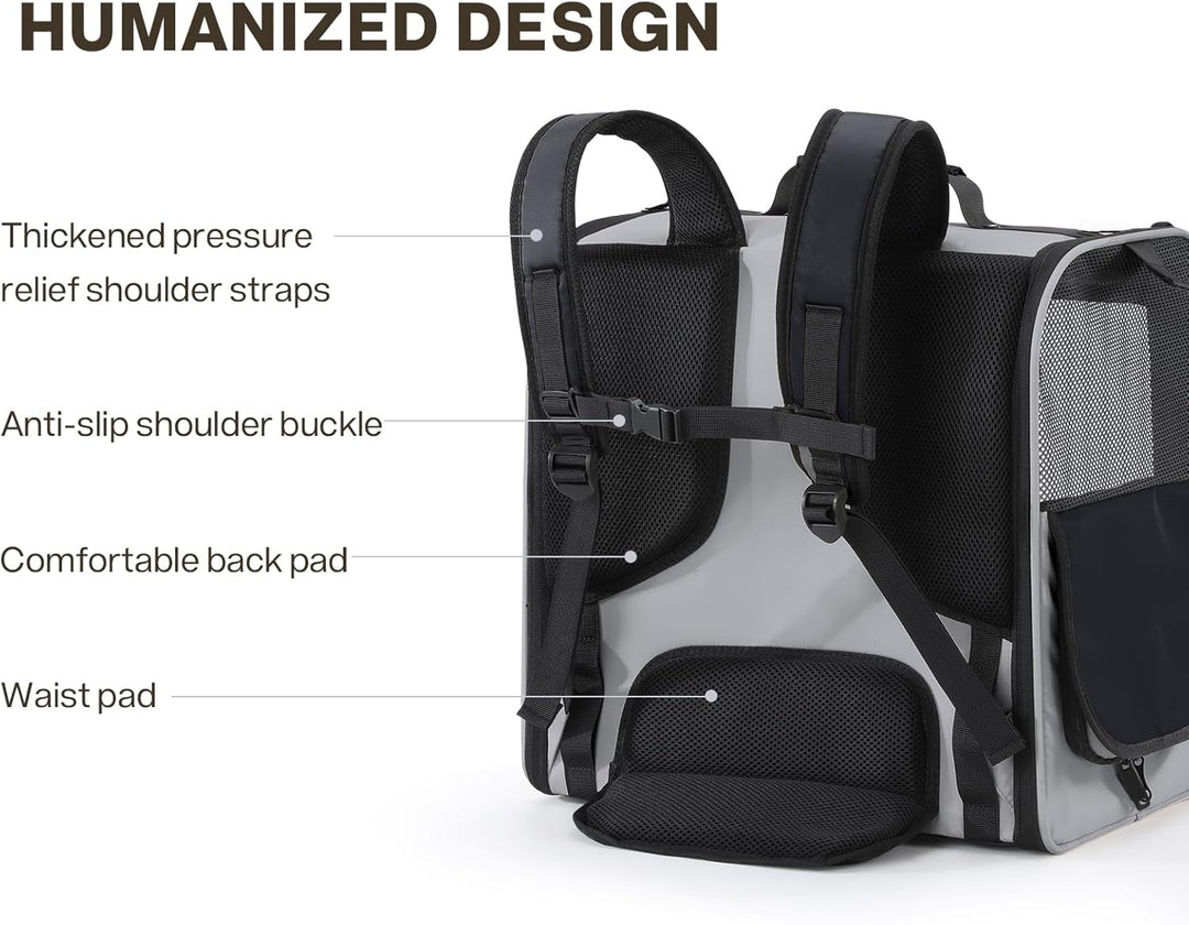 pecute Grosse Katzen Rucksack Tragetasche für Katzen & kleine Hunde, Belüfteter & robuster Haustier