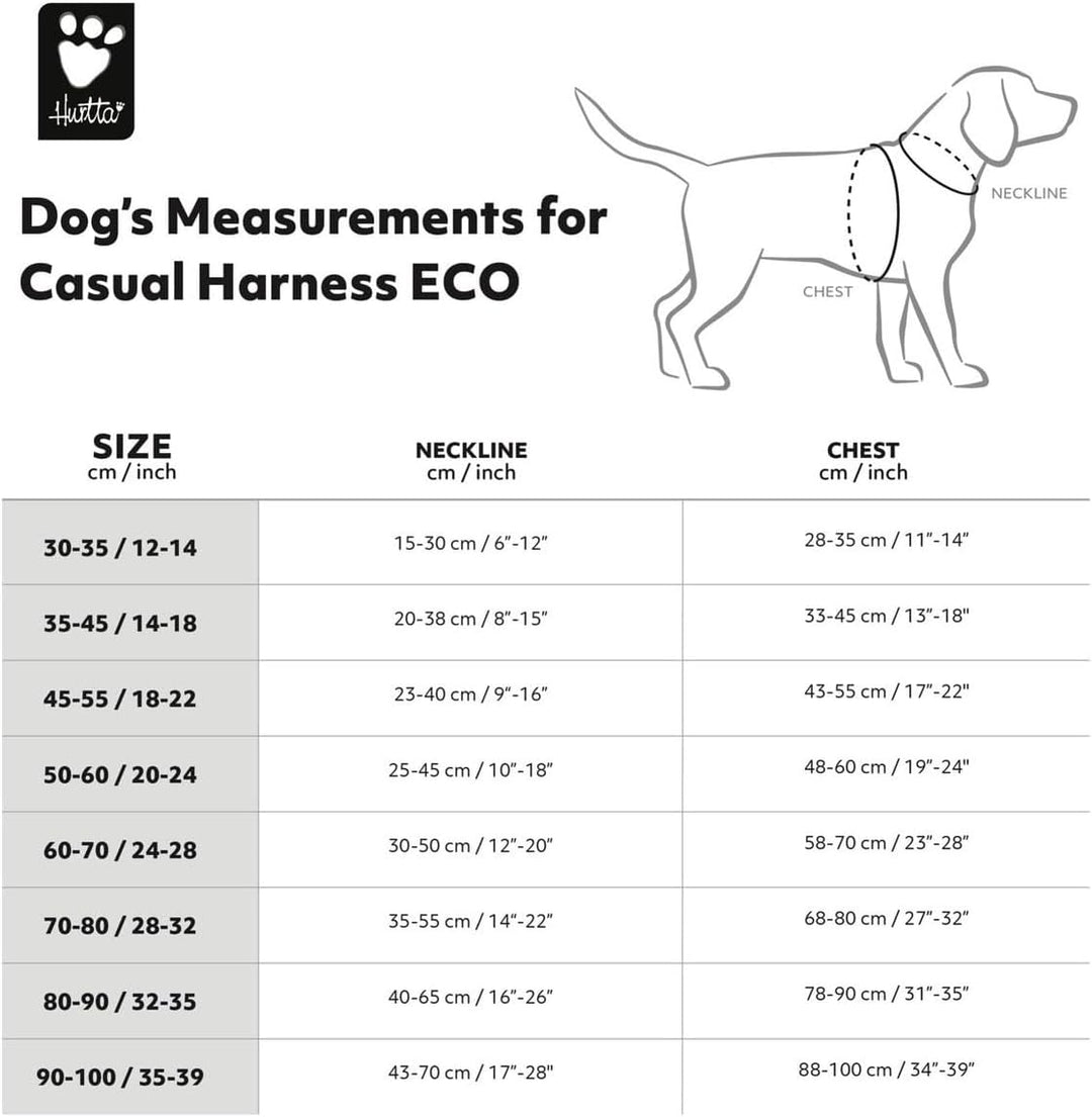 Hurtta Casual Hundegeschirr ECO (Blau, 50-60cm) 50-60cm Blau, 50-60cm Blau