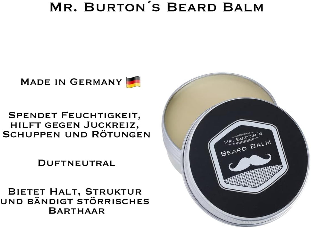 Mr. Burton´s Beard Balm pure 60g für die perfekte Bartpflege unser Bartbalsam vereinigt Styling + Pf