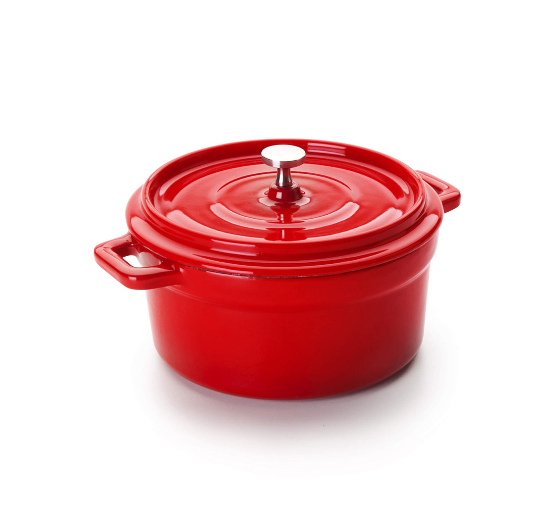 IBILI 725913R Mini-Kasserolle rund, Gusseisen, rot, 13 cm Roja 0,5 litros, Roja 0,5 litros