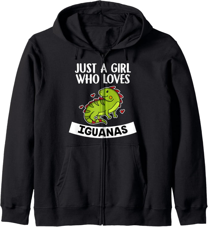 Just A Girl Who Loves Iguanas Lustiges Echse Leguan Kostüm Kapuzenjacke