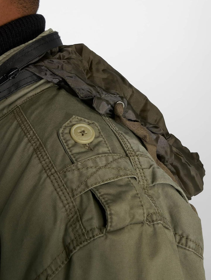 Brandit Jacket - Stylische Jacke für Herren mit versteckter Kapuze, Stehkragen und Baumwollfutter, Ü