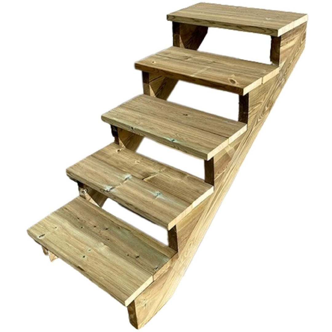 Berlin - Terrassentreppe Holz - H88cm 5 Stufen, Breite 80cm, OHNE Setzstufen- Vinuovo - Set für Ihre