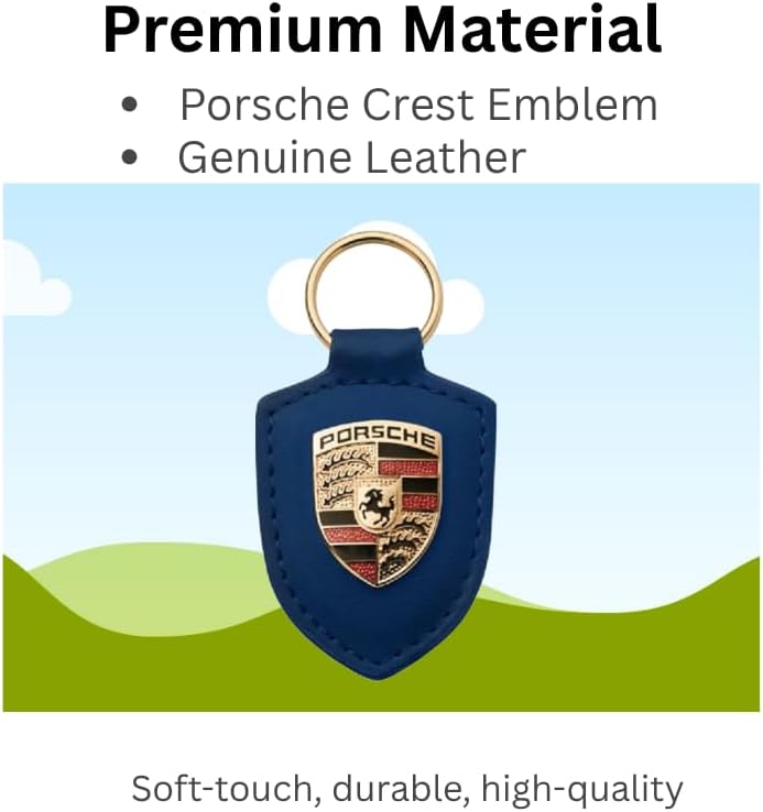 Schlüsselanhänger mit Porsche Wappen, Blau, Blau