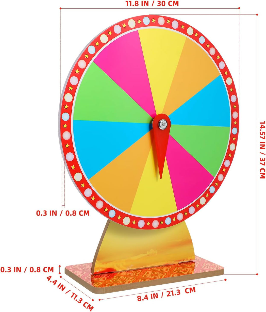 Yardwe Tisch-Preisrad Glücks- Bearbeitbares Rotierendes -Spiel Für Karneval Party Messe Urlaub Spiel