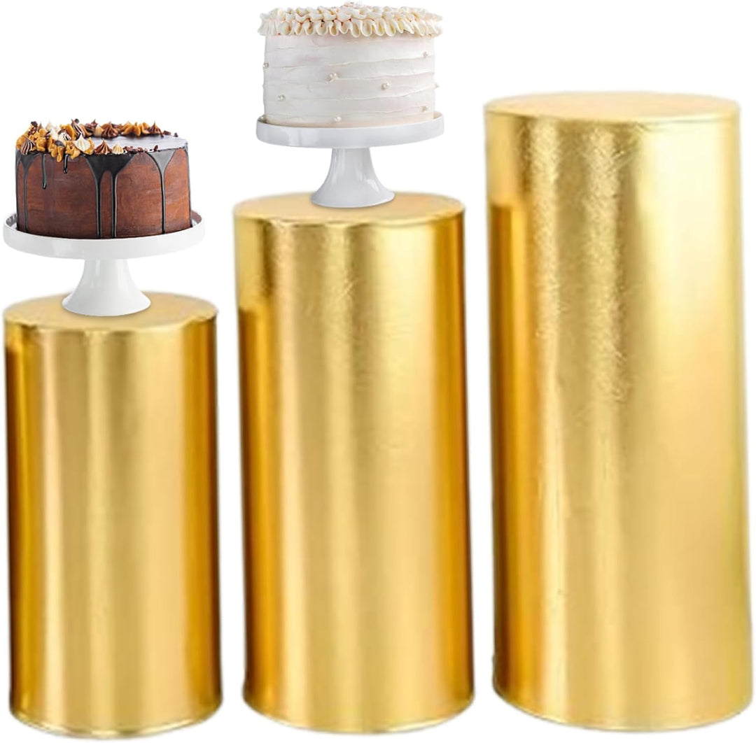 Zylinderabdeckungen Golden Metall Zylinder Podest Ständer Display Ständer für Babyshower Party Requi