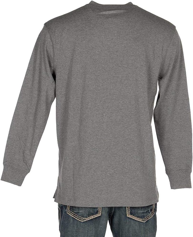 Wrangler Henley-Shirt für Herren, langärmelig L Dunkles Grau, L Dunkles Grau