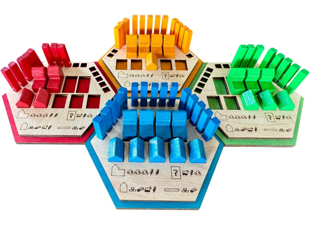 Spielsteinhalter für Spielfiguren von Brettspielen aus Holz inkl. Erweiterung 4-Spieler, 4-Spieler