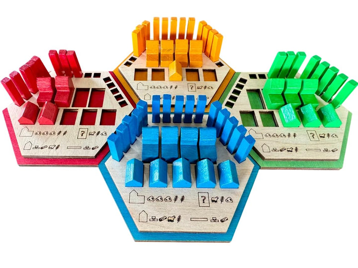 Spielsteinhalter für Spielfiguren von Brettspielen aus Holz inkl. Erweiterung 4-Spieler, 4-Spieler