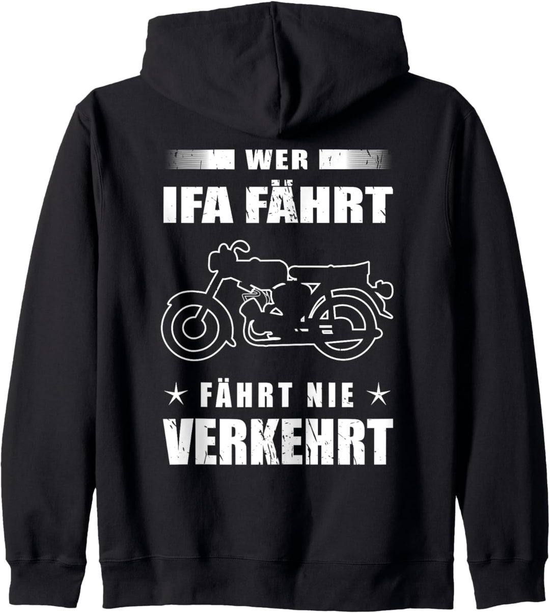 "Wer IFA Fährt, Fährt nie Verkehrt" ddr Fahrzeug Moped S51 Kapuzenjacke