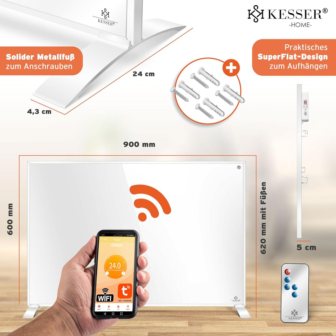 KESSER® Infrarotheizung Energiesparend Infrarot Standgerät &amp; Wandmontage Elektroheizung 550W mit Fer