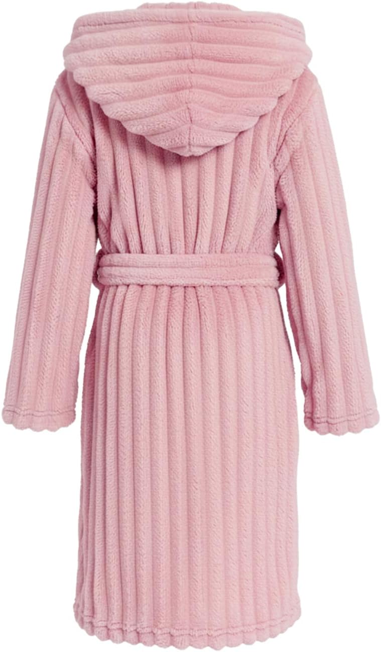 JiAmy Mädchen Plüsch-Fleece Kapuzen-Bademantel für Bad und Zuhause, 4–14 | Weich und warm für die Na