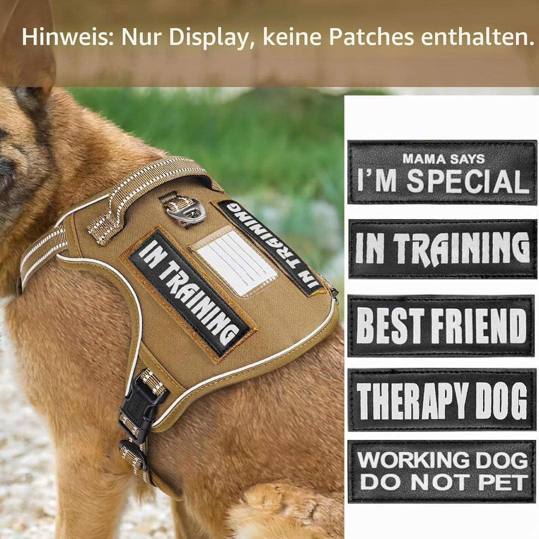 HEELE Hundegeschirr, Metall Taktisches Geschirr, Taktische Hundeweste, Service Hundegeschirr, MOLLE