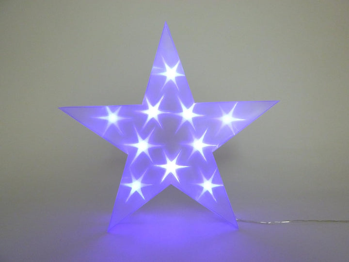 LED Deko Stern 35cm LED lila, für Innen batteriebetrieben zum Stellen oder Hängen, Dekolicht, Dekora