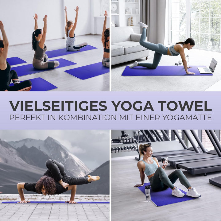 NirvanaShape Yoga Handtuch rutschfest | Hot Yoga Towel mit Antirutsch-Noppen | hygienische Yogatuch-
