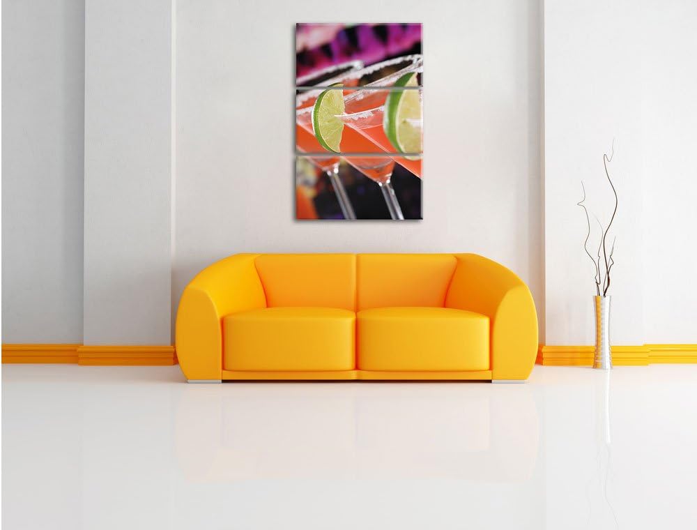 Pixxprint Singapur Sling Cocktails als Leinwandbild/Grösse: 3 Teilig (120x80) cm/Wandbild/Kunstdruck