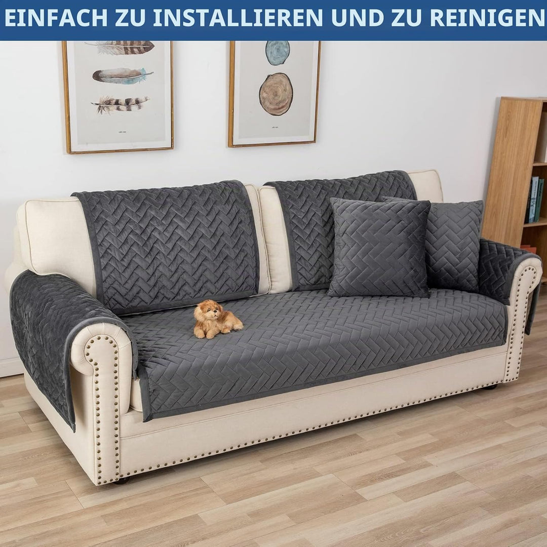Eismodra Sofa Überzug,Sofabezug 3 Sitzer,Anti-Rutsch-Couch Überzug für L Form Sofaschoner Chaiselong