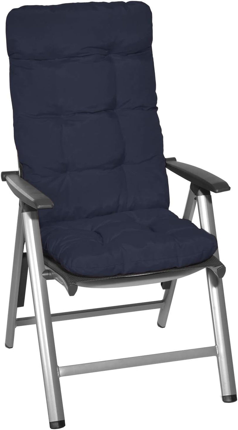 Beautissu 2er Set Hochlehner Auflagen 120x50x8cm - Sitzpolster Set für Gartenstühle Outdoor Stuhlkis