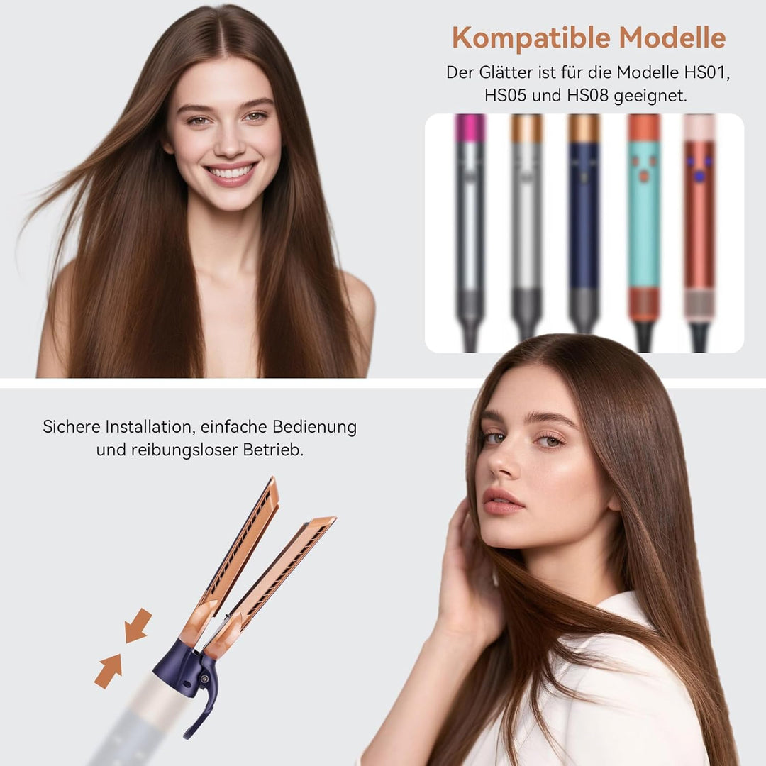 Haarglätter-Aufsatz für Dyson Airwrap, kompatibel mit HS01/HS05/HS08, Ohne heisse Platten: Styling m