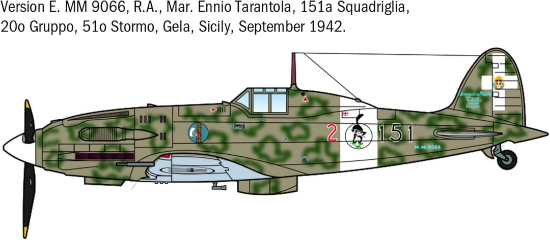 Italeri 1481 1:72 MC.202 Folgore Aces Modellbausatz Militärflugzeug