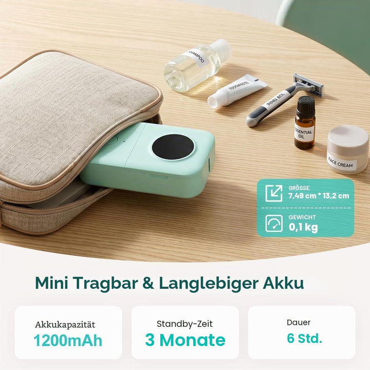 Phomemo D30 Etikettendrucker, Mini Bluetooth Etikettiergerät Tragbarer beschriftungsgerät Selbstkleb