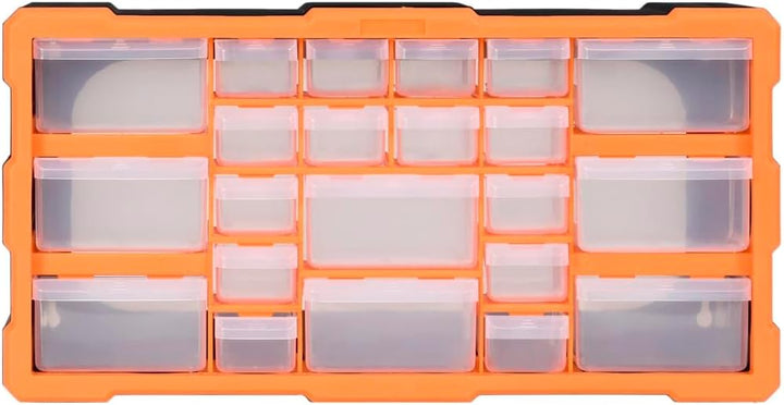 Multi-Schubladen-Organizer mit 22 Schubladen 49x16x25,5 cm Orange und Schwarz 22 Schubladen, Orange